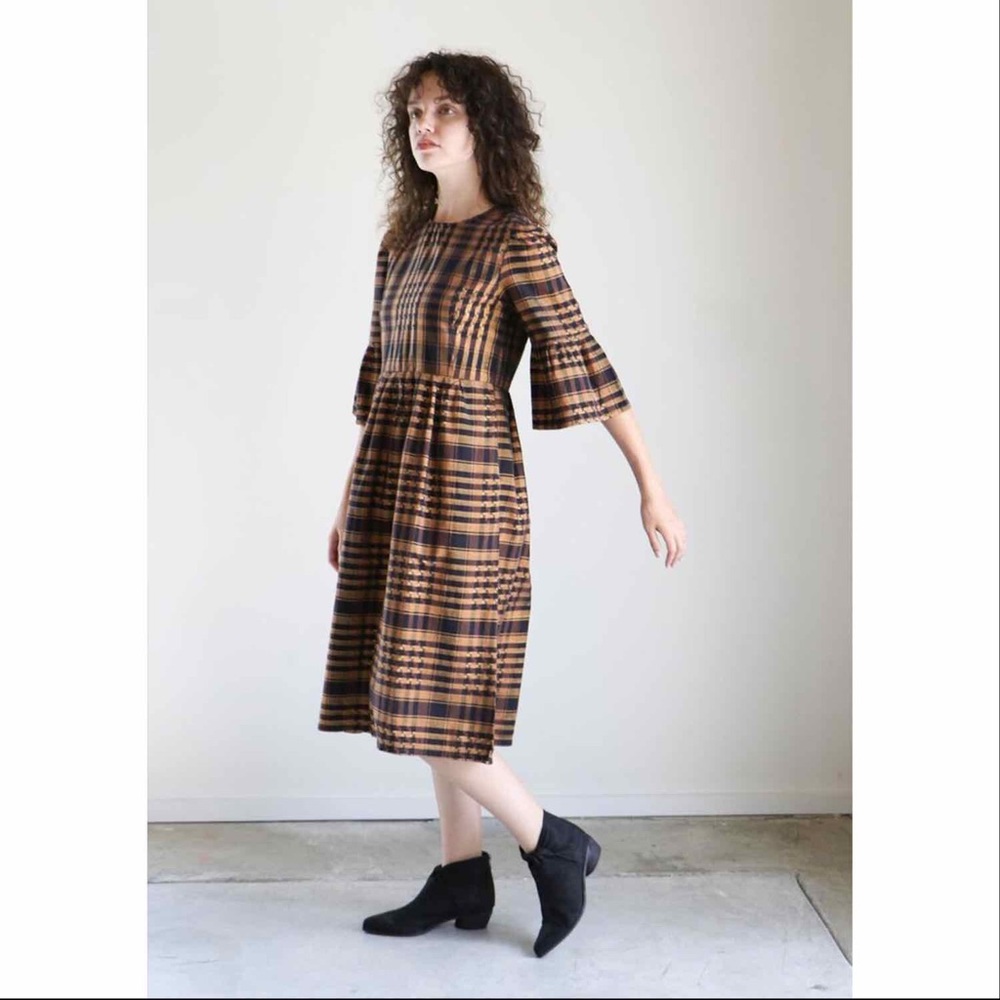 Ace and Jig Gold Janis Midi Dress in St Honore